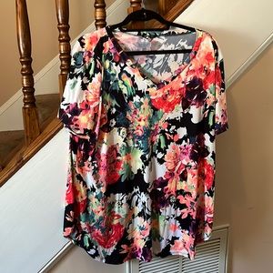 Multi-Color Floral Top Heimish USA Plus Size